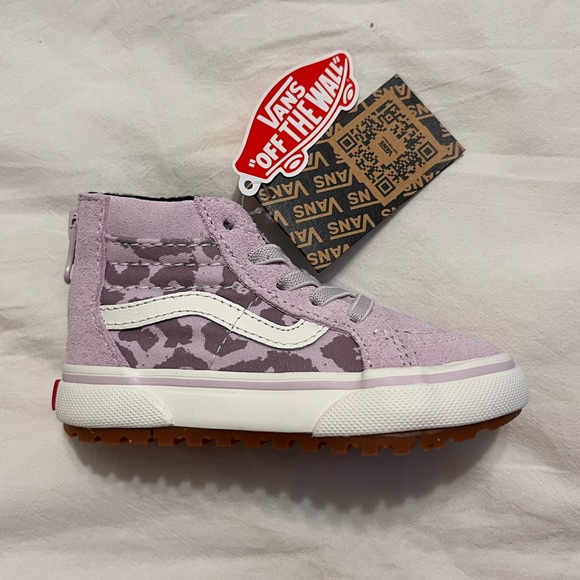 SOLD✨VANS Toddler Sk8 Hi Zip Mte-1 Shoes (Size 5.5) Orchid Ice/Leopard Purple - Picture 3 of 8